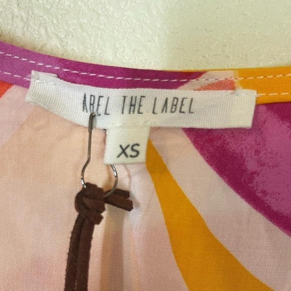 NWT ABEL THE LABEL Anthro Swish Multicolor Flutter Sleeve Maxi Dress XS Blogger - Picture 6 of 7